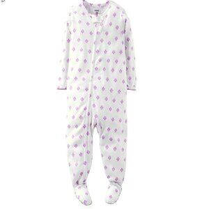 Carter's PJ's Toddler Girl's Pajamas Purple Floral Sleepwear Sleeper Zip Footie